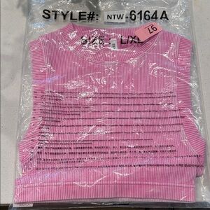 Pink Ribbed Sleeveless Top